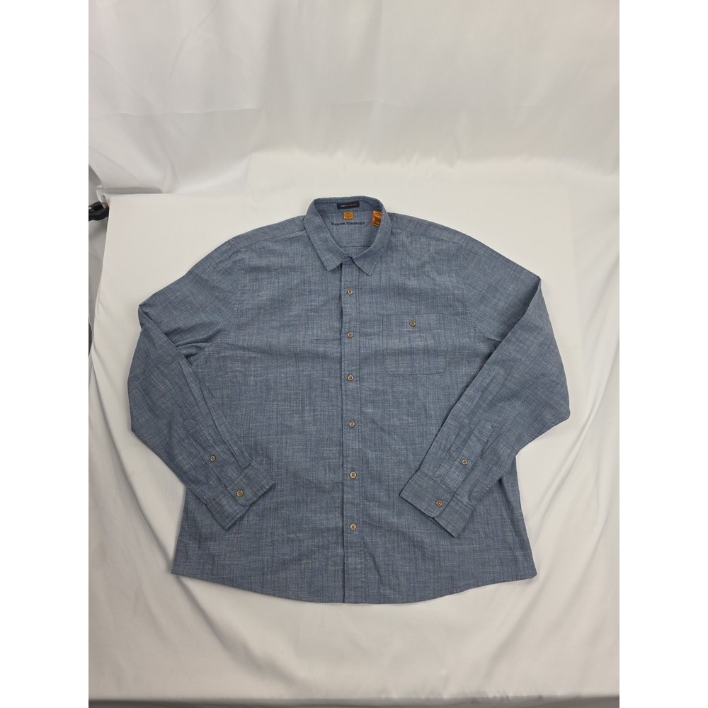 Tailor Vintage Shirt Mens 2XL Blue Luxe Airotec Button Down LS Light Stain